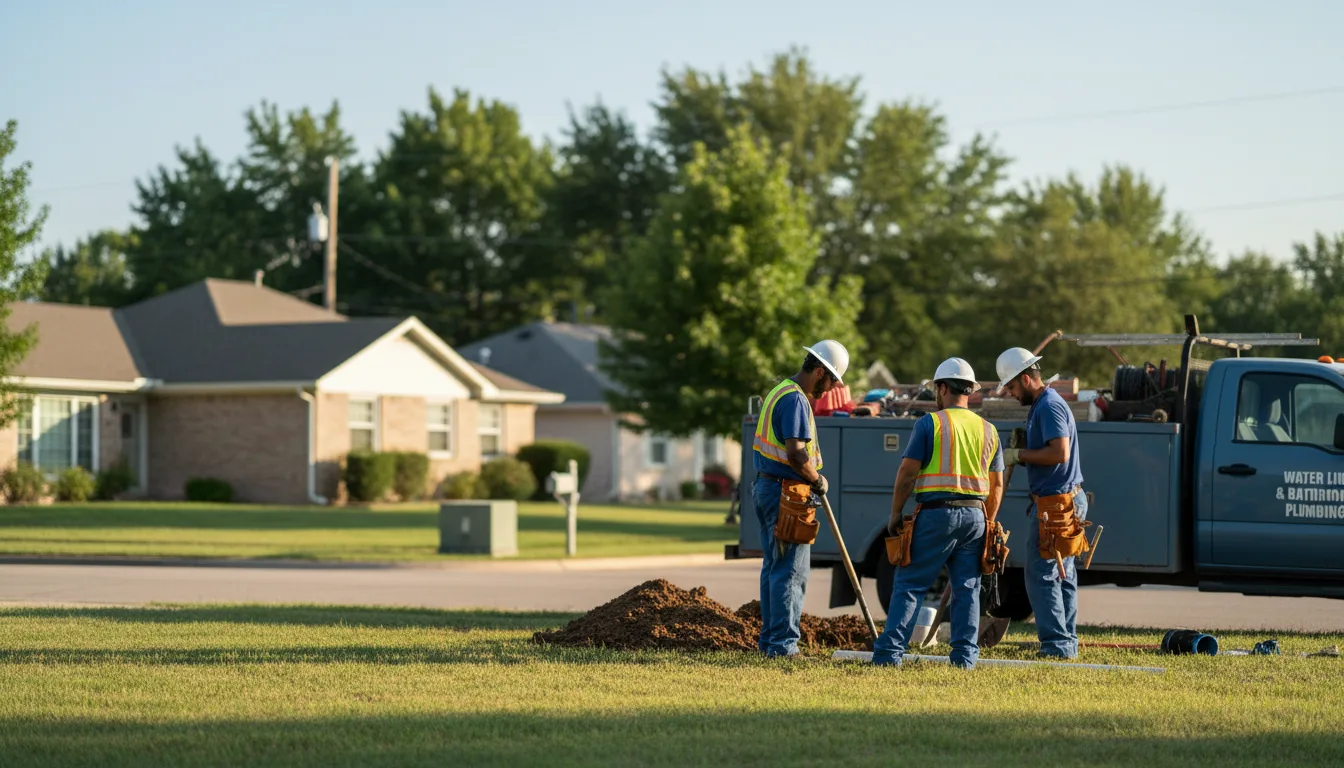 Residential water line and bathroom plumbing service in Polk City, IA